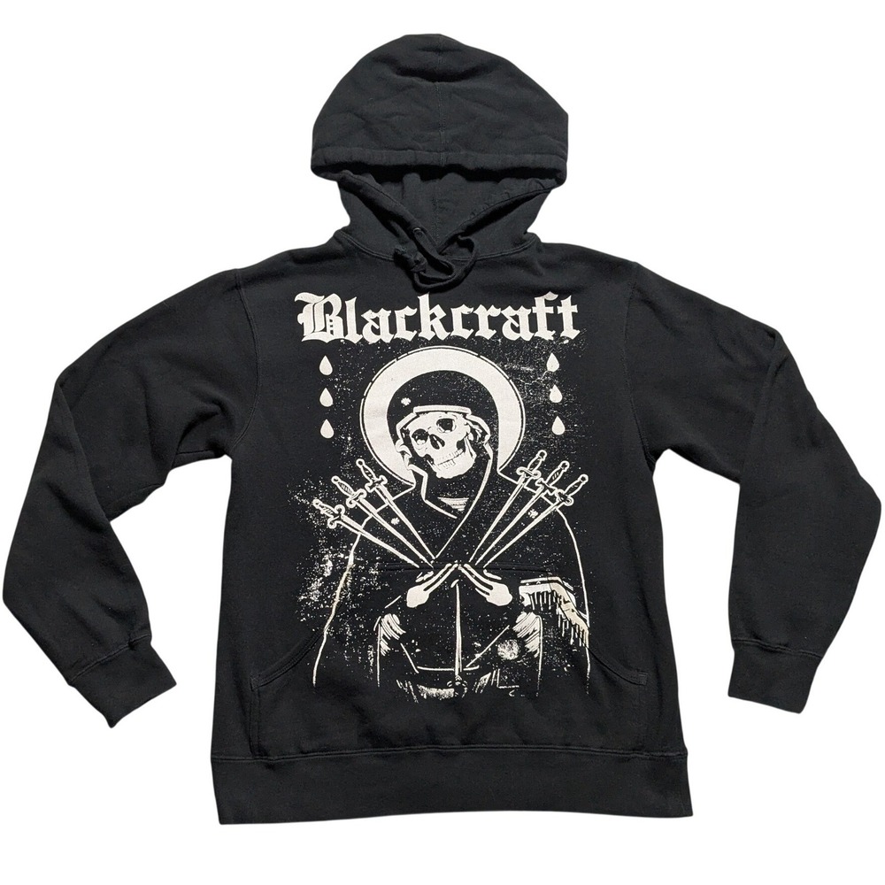 Blackcraft Cult Skeleton Swords Morality Quote Men Small? Double-Sided Hoodie
